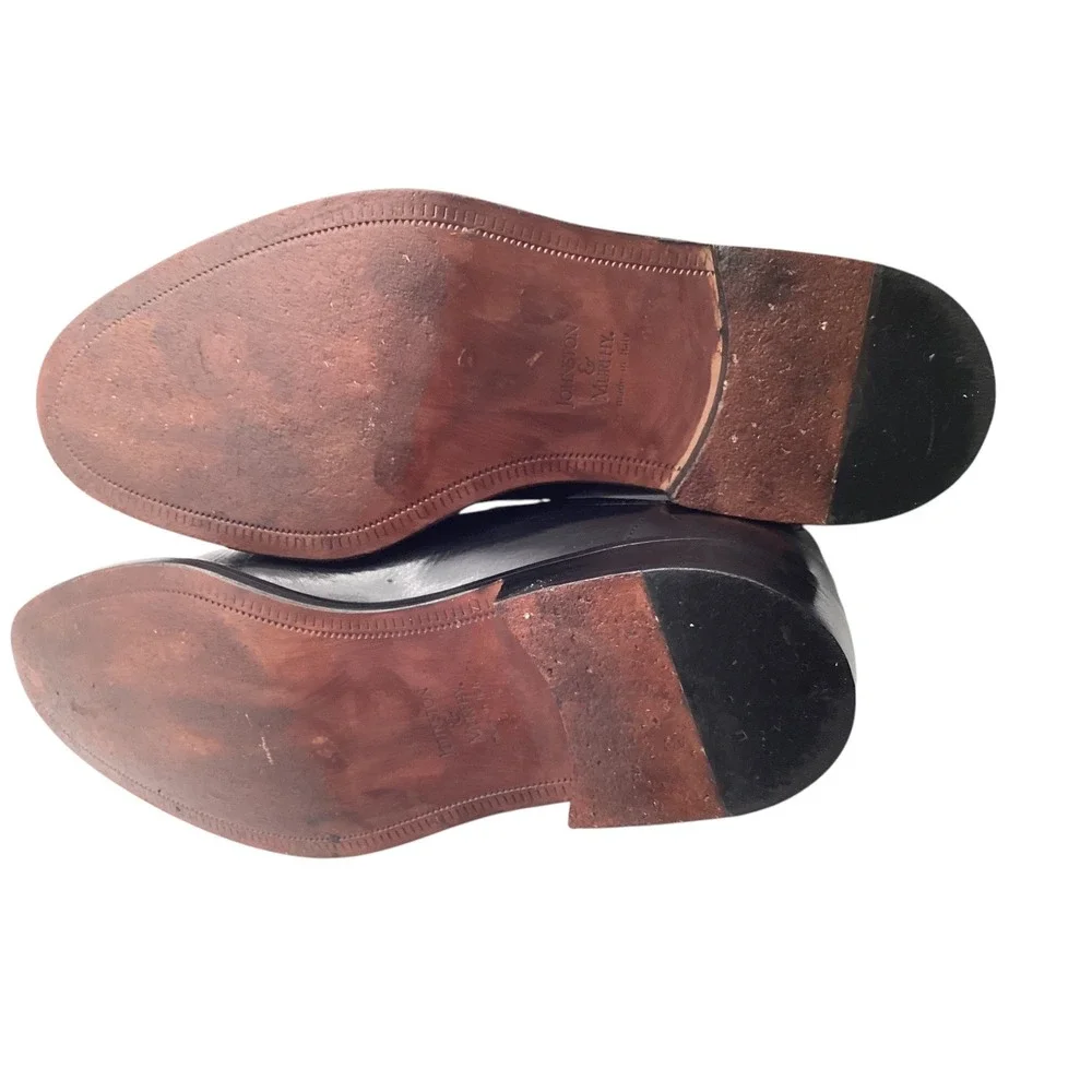 Johnston & Murphy - Men's Plain Toe Derby Oxford Black Leather - Size 9.5M‎